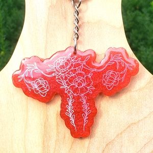 🌸🌺Floral Fallopian Tube Keychain/Handmade Resin Accessories 🌺🌸